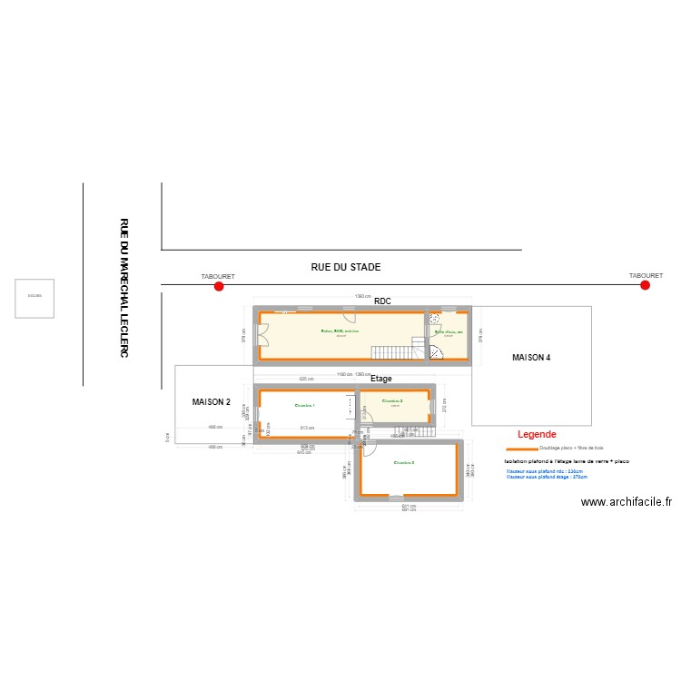 maison - 3. Plan de 3 pièces et 53 m2