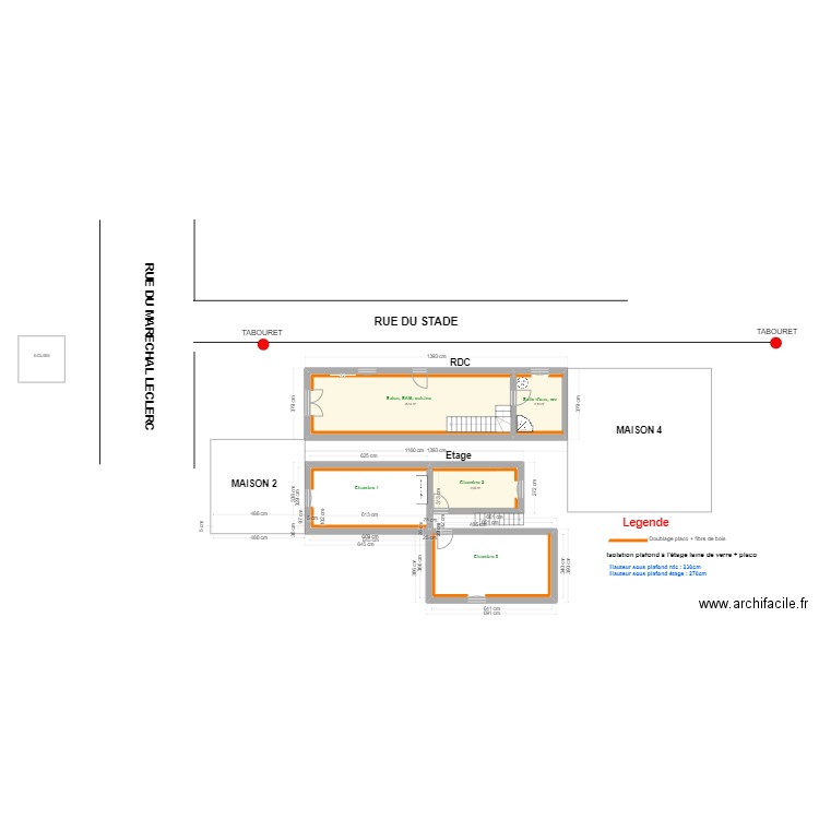 maison - 3. Plan de 3 pièces et 53 m2