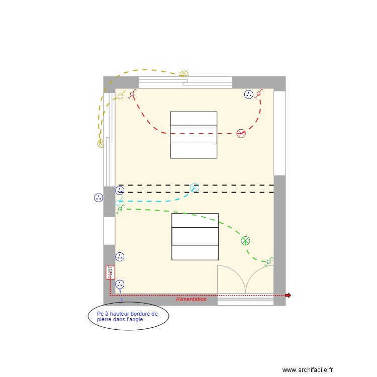 Électricité BELLOT V.1. Plan de 1 pièce et 15 m2