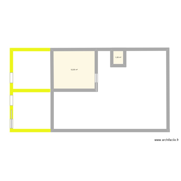 maison. Plan de 2 pièces et 13 m2