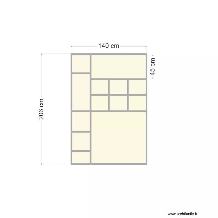 amoire 11. Plan de 13  et 3 m²