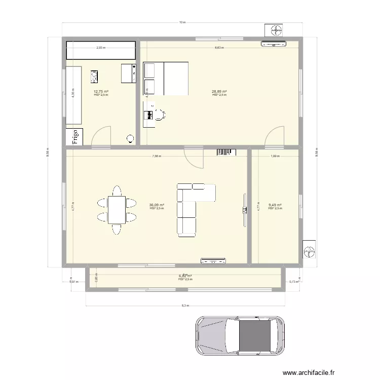 Maison. Plan de 