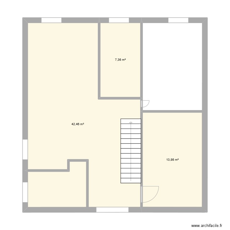 maison1. Plan de 3 pièces et 64 m2