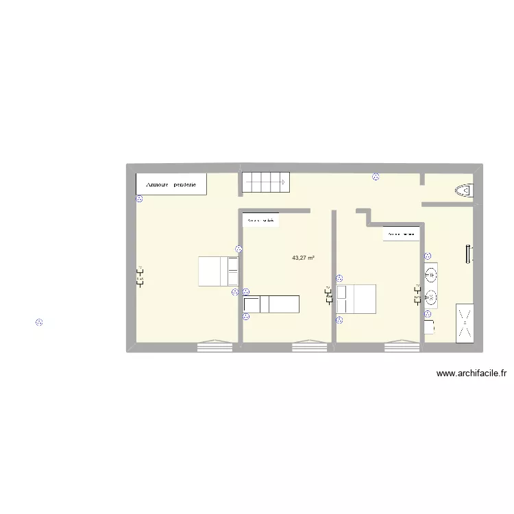 étage 1. Plan de 1 pièce et 43 m² étage 1. Plan de 1 pièce et 43 m²
