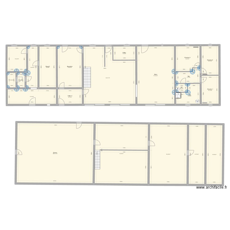 Vandersluys. Plan de 22 pièces et 555 m2