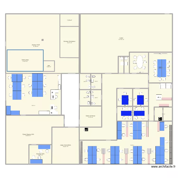 Open space r&eacute;alise  V2 2025. Plan de 
