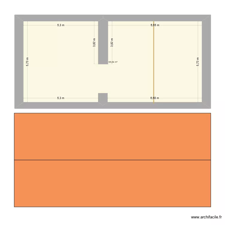 Perche. Plan de 1  et 70 m²
