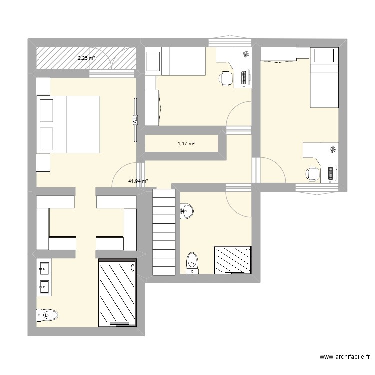 E2-Future. Plan de 4 pièces et 56 m2