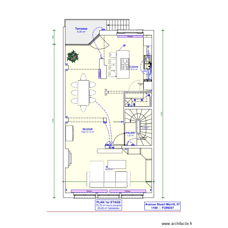 R+1. Plan de 0 pièce et 0 m2