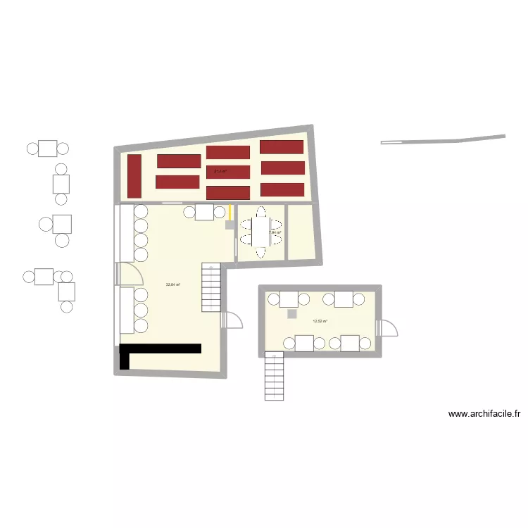 Plan 1 Bon m&egrave;trage. Plan de 4  et 75 m²