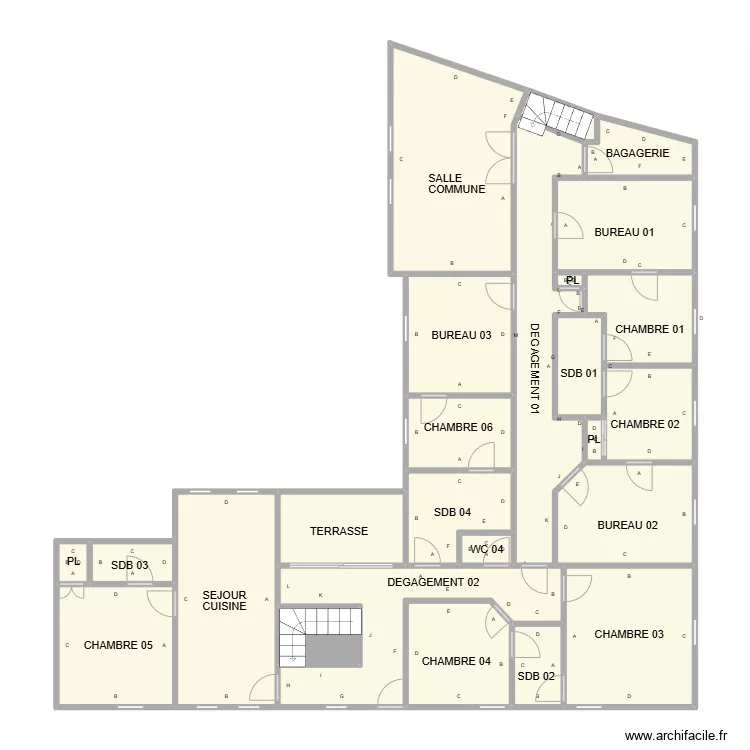 PLAN 400M² ETAGE. Plan de PLAN 400M² ETAGE. Plan de