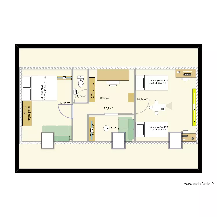Etage 2. Plan de 6 et 117 m² Etage 2. Plan de 6 et 117 m²