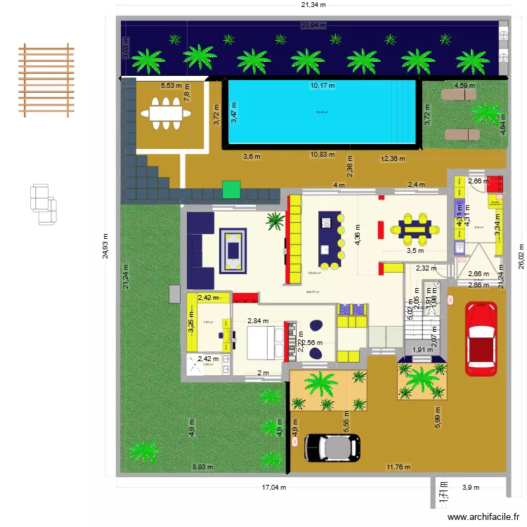 pierre bleu. Plan de 18  et 1193 m²