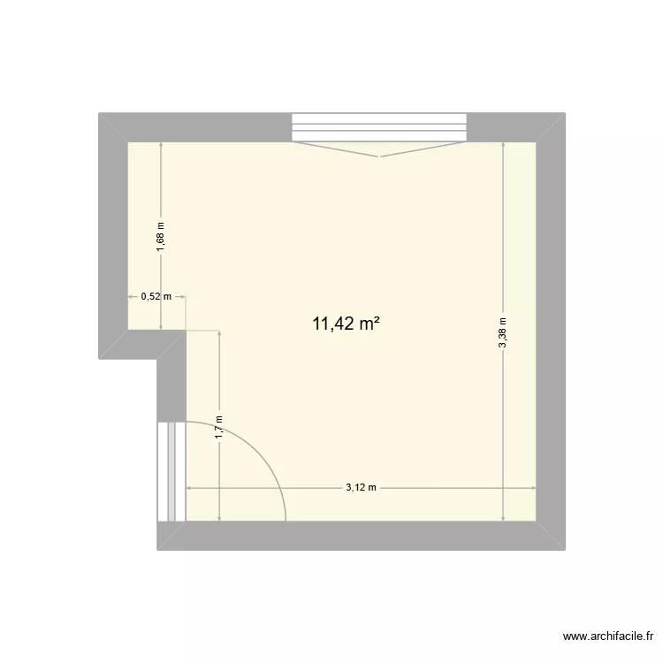 dressing. Plan de 1 Pièce et 11 m²