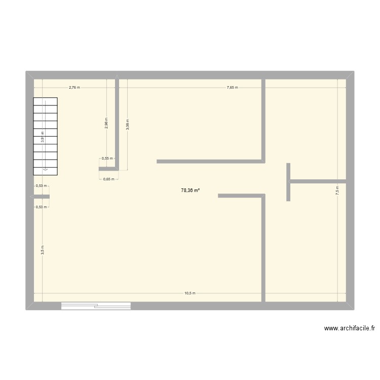 maison. Plan de 1 pièce et 78 m2