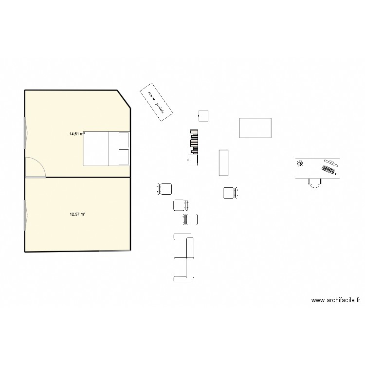 plan camille. Plan de 2 pièces et 27 m2