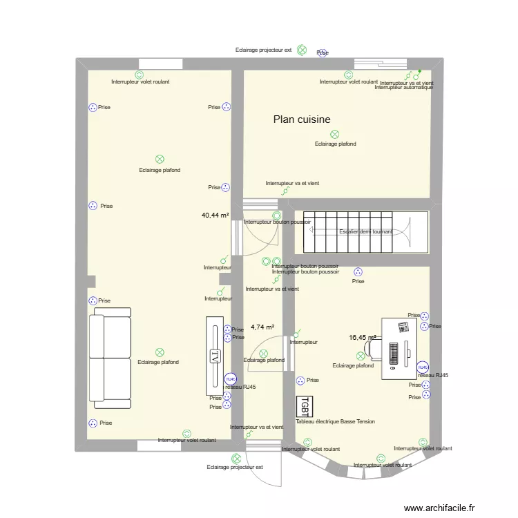Babaci knutange. Plan de 
