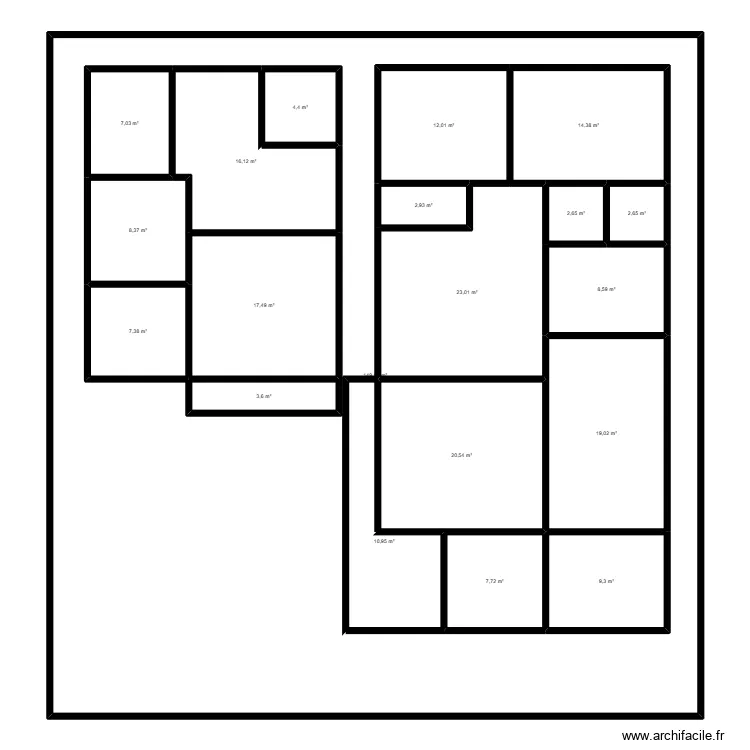 Chaptal R1. Plan de 20  et 571 m²