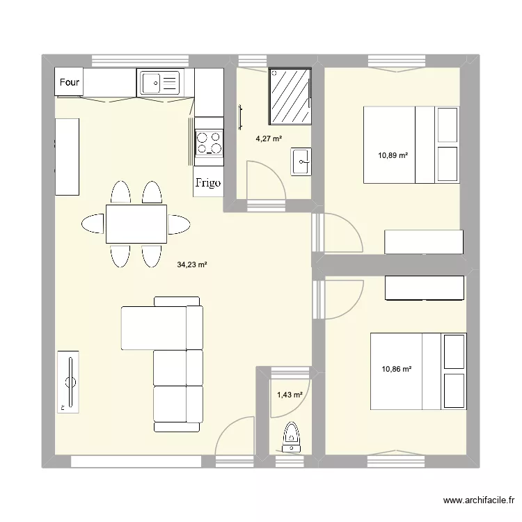 Plan petit maison. Plan de 5  et 62 m²