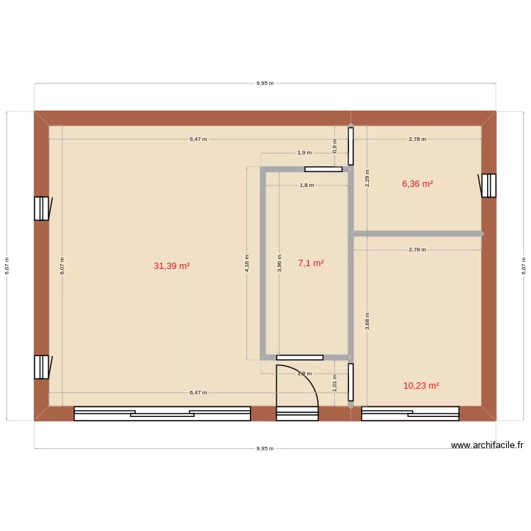 2ch 55m2 new4 sans meubles. Plan de 4 et 55 m² 2ch 55m2 new4 sans meubles. Plan de 4 et 55 m²