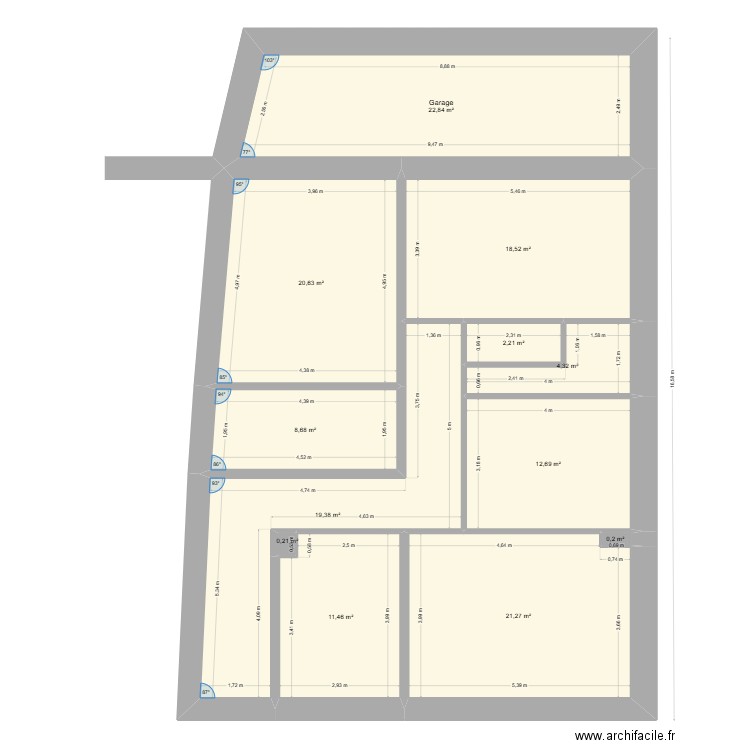 jezain R+1. Plan de 12 pièces et 142 m2
