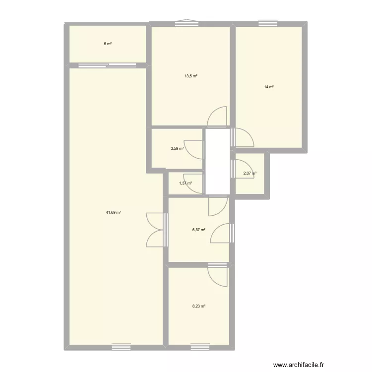 PLAN APPART GLG. Plan de 9  et 96 m²