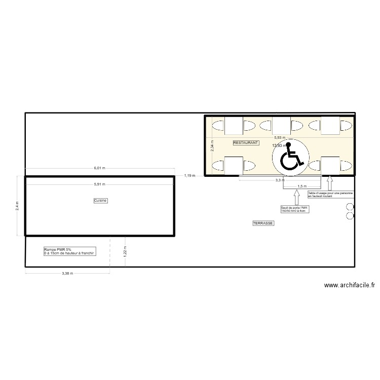 gabriel. Plan de 1 pièce et 14 m2