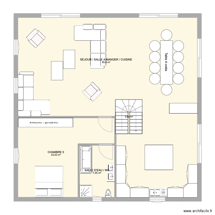 P HERVE. Plan de 18 pièces et 389 m2