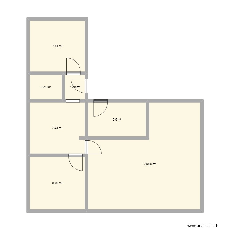 MALARD 1. Plan de 7 pièces et 60 m2