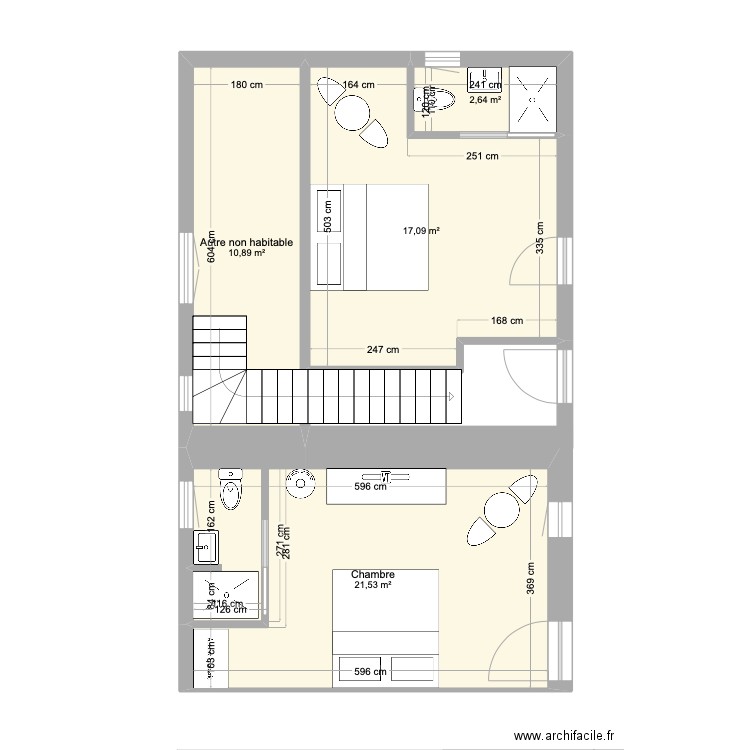 Acciola Hubscher chambres. Plan de 12 pièces et 126 m2