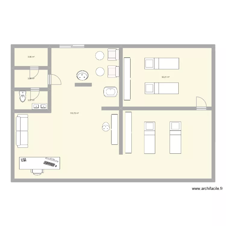 ceren. Plan de 5  et 155 m²