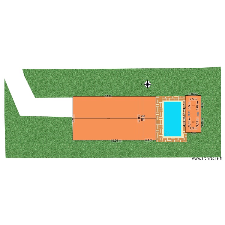 maison Fourques. Plan de 3 pièces et 147 m2