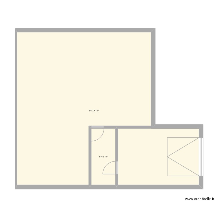 plan2. Plan de 2 pièces et 90 m2