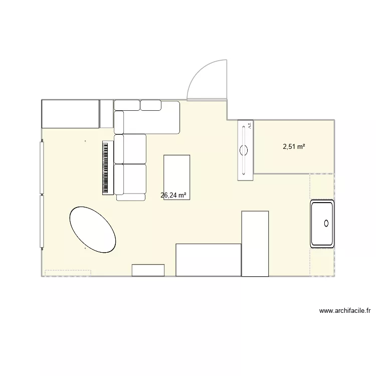 aya. Plan de 2  et 29 m²