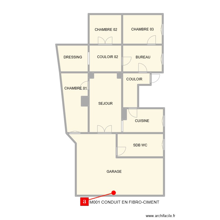 PLAN CONGENIES RDC APPART 01 AM. Plan de 15 pièces et 75 m2