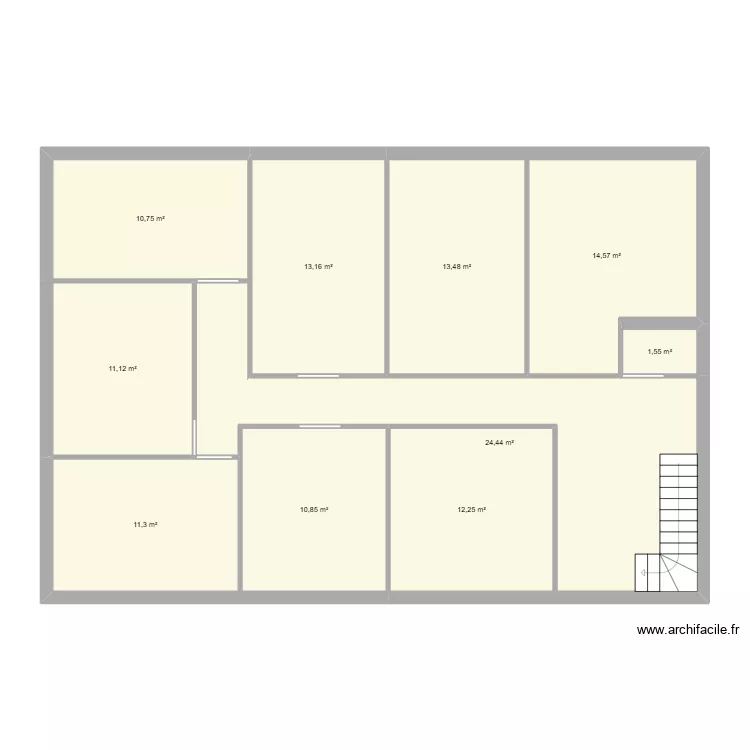 NIVEAU 1. Plan de 8  et 124 m²