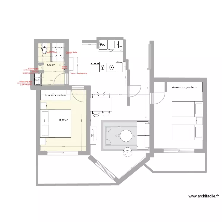 Ibiza Appart Cala de Bou. Plan de 2  et 17 m²