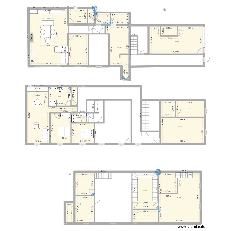 TARASCON. Plan de 21 pièces et 353 m2