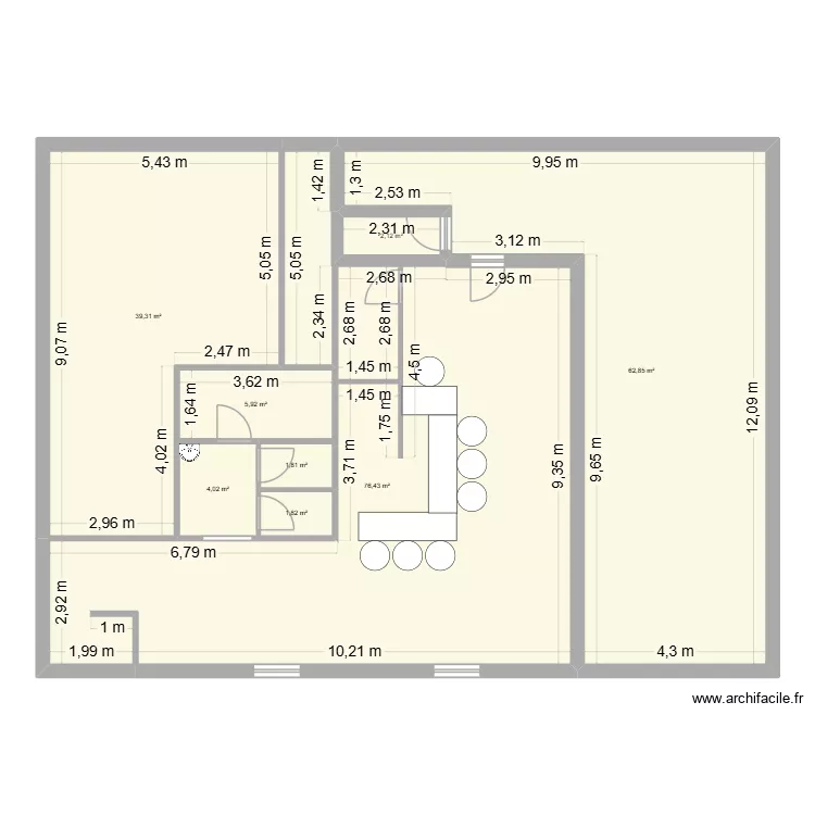 L'escale Bar. Plan de 8  et 194 m²