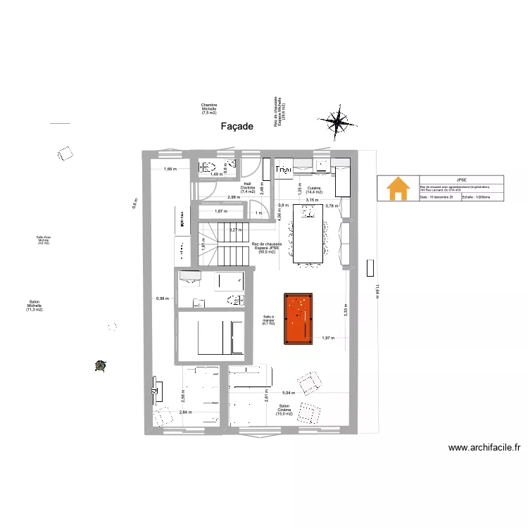 JPSE Agrandissement 2025 (RC+1&Eacute;) VQ Ajust&eacute; v2. Plan de 1  et 49 m²