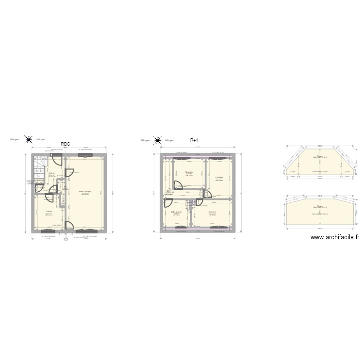 ML24010089 LELEU. Plan de 14 pièces et 93 m2