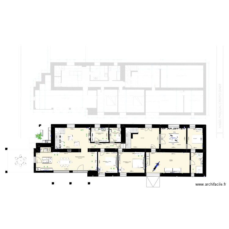 Bal Lau 4a Planta baja. Plan de 9 pièces et 215 m2
