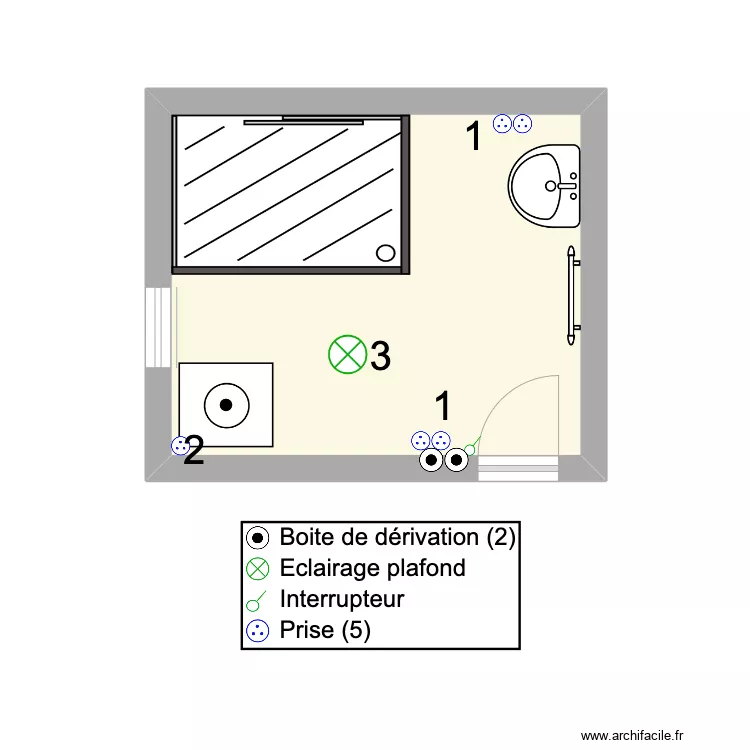 Salle de bain. Plan de 