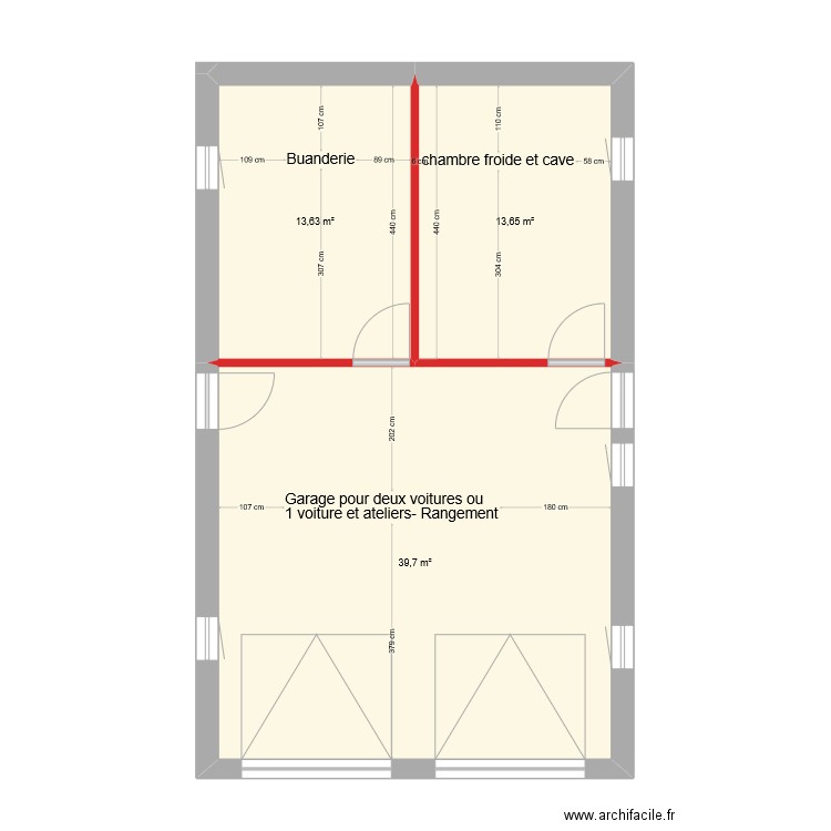 Plan Pinheira Grande rénov. Garage, Buanderie, Cave. Plan de 3 pièces et 67 m2