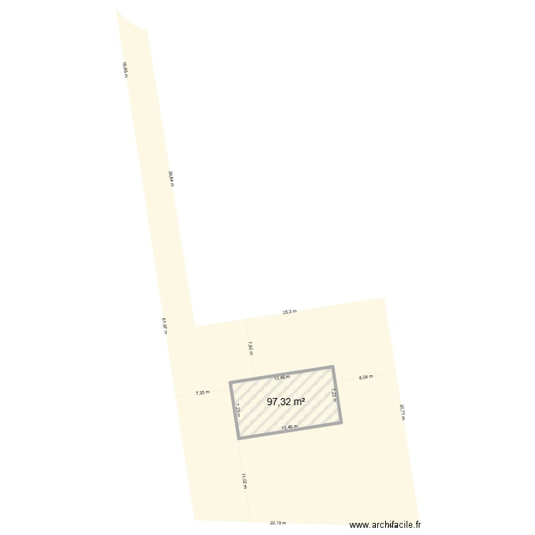 dim ext cadastre. Plan de 1 pièce et 97 m2