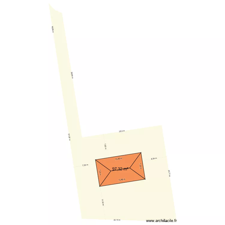 dim ext cadastre. Plan de 1 pièce et 97 m²