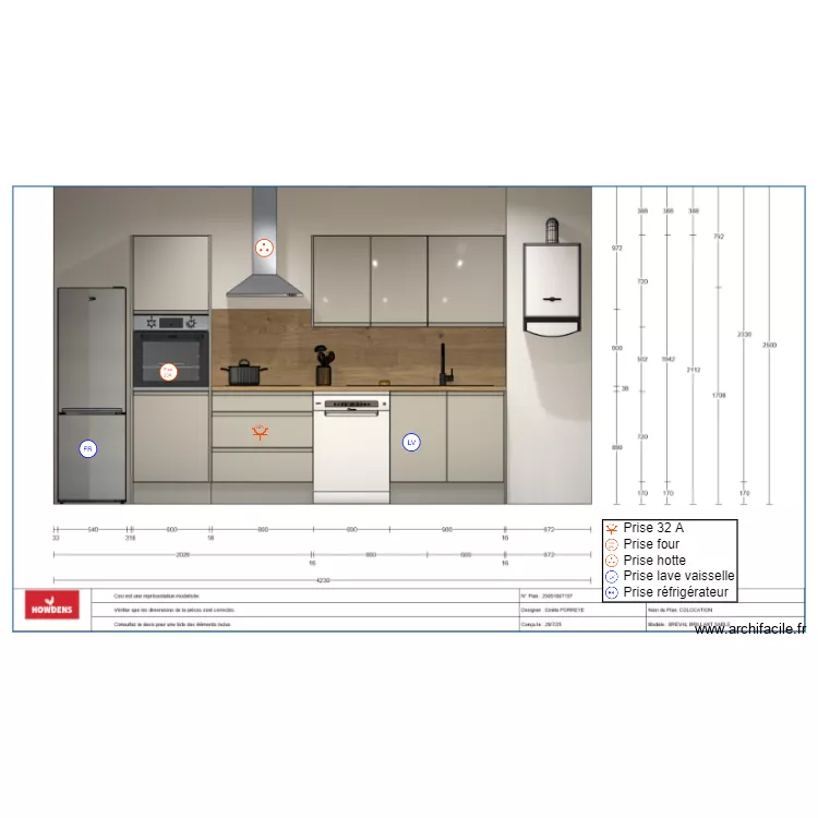 Credit agricole elec cuisine P1. Plan de 