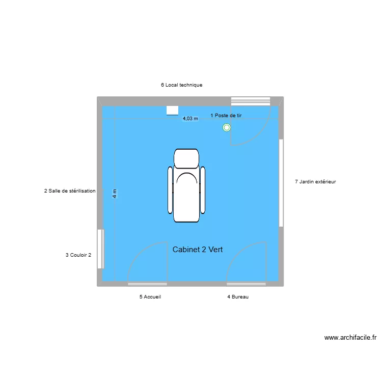31292 Cabinet 2 Vert. Plan de 1  et 16 m²