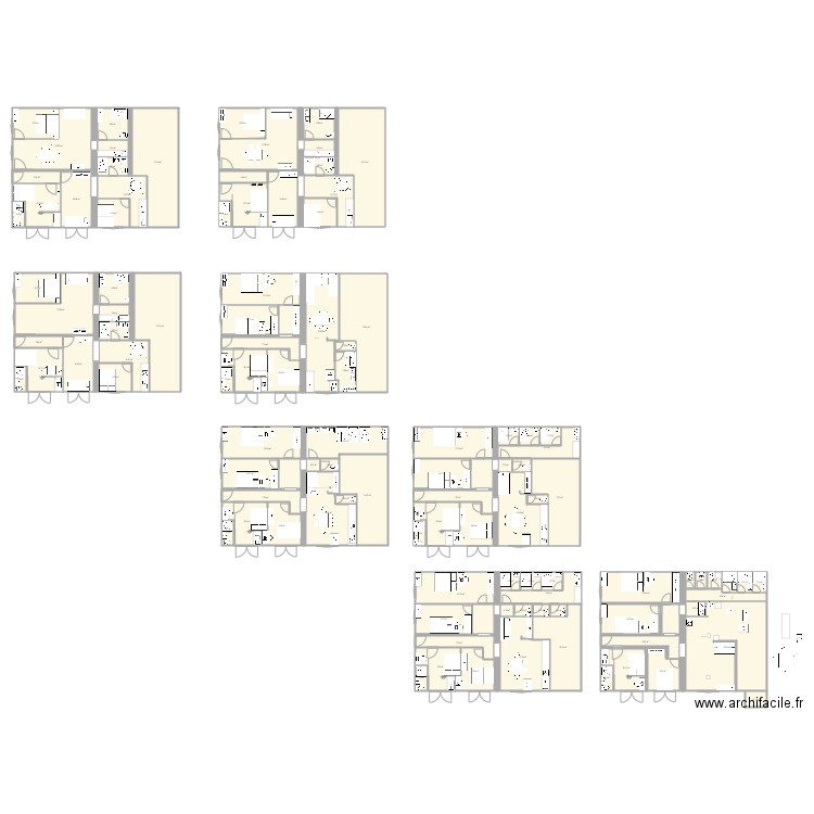 projet-RDC-V3. Plan de 113 pièces et 1032 m2