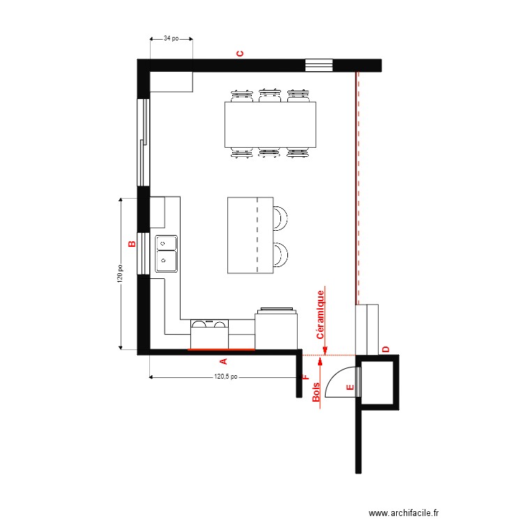 Jackie Menuiserie. Plan de 1 pièce et 1 m2